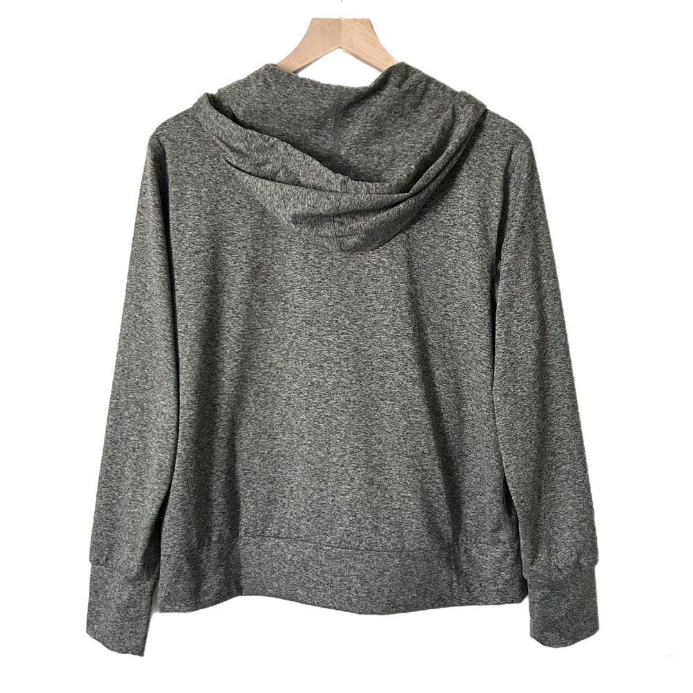 Quince Flowknit Full Zip Hoodie in Heather Gray Size Medium - Picture 4 of 5